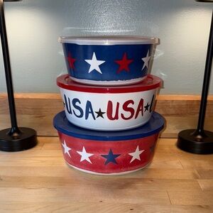 Set of 3 Americana nesting bowls